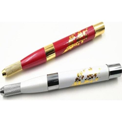 2 Pcs Popular korea permanent curved red-golden eyebrow make up pen/ tattoo eyebrow pen with 10 packs needle by free shipping