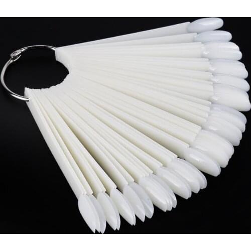 50 Display Nail Art Key Ring Wheel Nail Display Swatches Fan Polish Practice Color Pop Tip Sticks ZL Nail Accessories TSCM1
