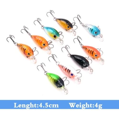 9pcs 4.5cm Fishing Lures Crankbait Bionic Bait 3d Eyes Wobbler Tackle Crank Baits Artificial Hard Bait