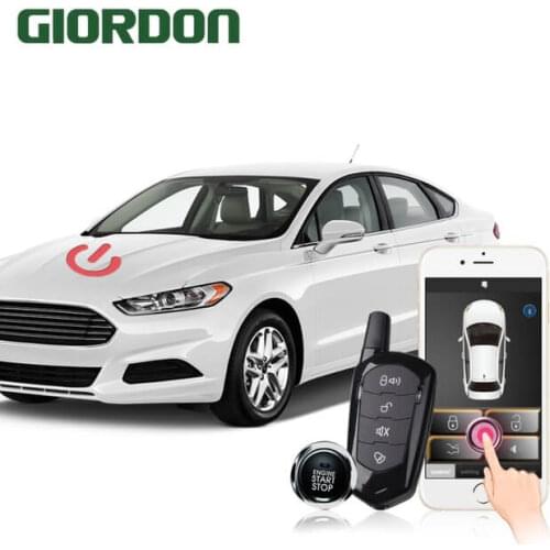 Auto Remote Start PKE Keyless Entry Car start stop engine system with Engine Start Alarm System Push Button with 2Remote control