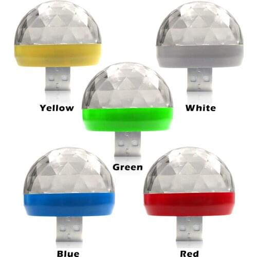 Car Led Auto Lamp USB Ambient Light DJ RGB Mini Colorful Music Sound Light USB-C Interface Apple Interface Holiday Party Karaoke