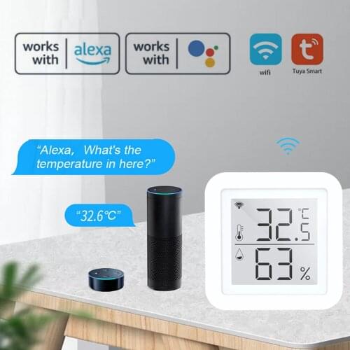 Tuya WIFI Temperature Humidity Sensor Indoor Hygrometer Thermometer Detector with Alexa Google Home Electronic Humidity Meter