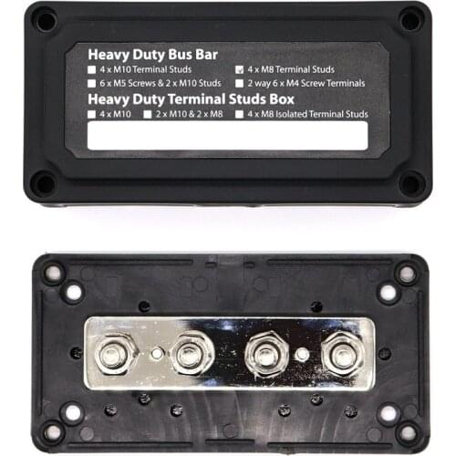DC 12V-48V universally 300A 4 Terminal Studs Busbar Power Distribution Block for Car Boat RV Motorhome Truck Bus Coach Boat