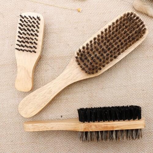 Men Boar Bristle Hair Brush - Natural Wooden Wave Brush for Male, Styling Beard Hairbrush for Short,Long,Thick,Curly,Wavy Hair