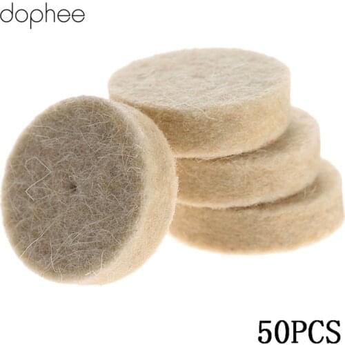 Dophee Dremel Accessories Wool Felt Polishing Buffing Wheel Grinding Polishing Pad+2Pcs 3.2mm Shanks for Dremel Tool 50Pcs 25mm