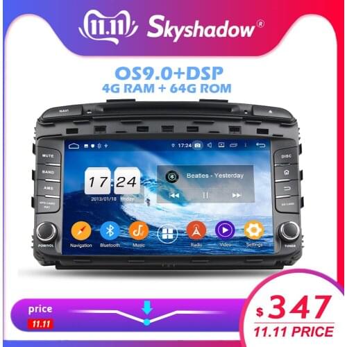 DSP IPS Android 10.0 4GB +64GB + 8 Core Car DVD Multimedia Player GPS map RDS Radio wifi Bluetooth 4.2 for Kia SORENTO 2015 2016