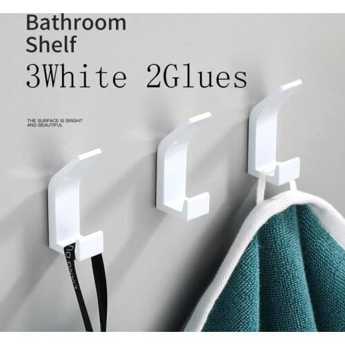 Double Hook ,Black White Towel Hook, Bathroom Clothes Hook Bedroom Robe Hook Coat Hook for Livingroom Kitchen Cocina Accesorio