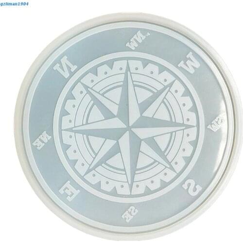P15D Mold Compass Tray Cup Teapot Mat Silicone Mould DIY Crafts Kitchen Bar Fruit Trays Tabletop Office Home Decorations