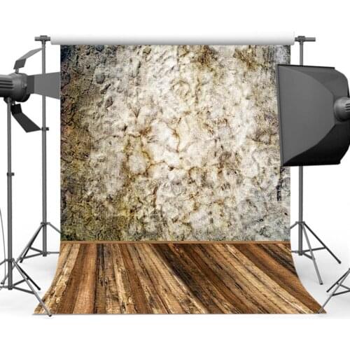 Mehofoto Broken Brick Wall Backdrop for Photography Wood Floor Photo Background Booth Studio F-1592
