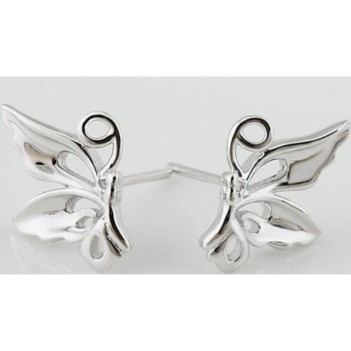 New Fashion Cute Small Piercing Stud Earring For Women 925 Silver Butterfly Wings Earrings Mini Insect Animal Jewelry Wholesale
