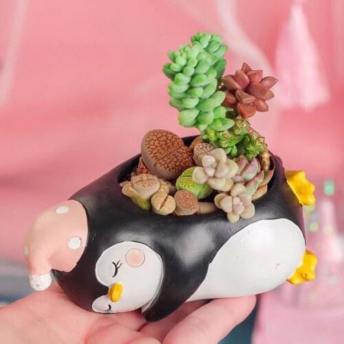 Animal Bonsai Pot Flowerpot Resin Craft Succulent Plant Vase Elephant Bear Rabbit Planter Pot Home Decor