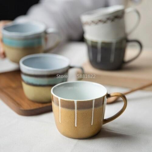 Creative Japanese style and simple and simple reduction of flame kiln to ceramic mug coffee cup afternoon tea cup milk cup