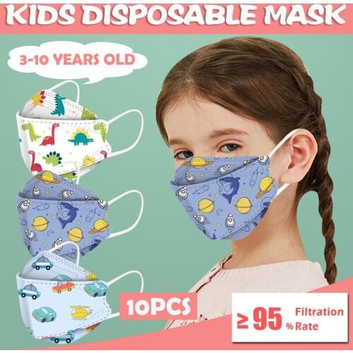 10pc Kawaii Cartoon Mask For Kids Protec Anti-dust 3d Mouth Mask Adjust Nose Designer Maske For Child No Decoration