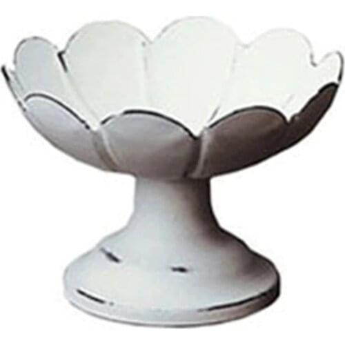 Metal Serving Tray Jewelry Display Plate Retro White Dessert Fruit Cake Snack High Plate Home Party Wedding Decor