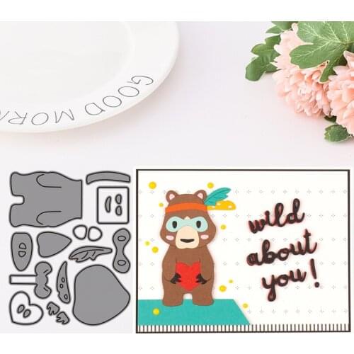 Cute Bear Metal Cutting Dies Embossing Scrapbooking Stencil Craft Cut Dies For DIY Card Handmade