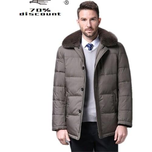 Men 90%White Duck Down Jacket Men Clothes 2020 Men Rabbit Fur Collar Warm Parkas Casaco Masculino SRYF868 MY098