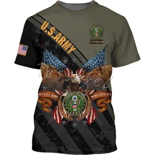 Tessffel Newest US Army 3D Print Fashion T-Shirts Summer Casual Men/Women Harajuku Cool Camo Top Short Sleeve Streetwear A2