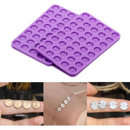 Letter Number Round Discs Silicone Mold Alphabet Bead Pendants for DIY Bracelet Necklace Resin Pendant Jewelry Making Supplies