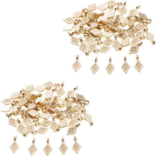 100x Rhombus Charms- Girl Fashion Jewelry Making Findings Necklace Pendants DIY supply