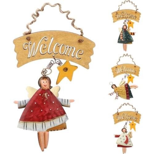 Pendants Crafts Angel Greeting Cards Hanging Ornaments Home Accessories Sign Retro Wooden Creative Painted Christmas Decoration