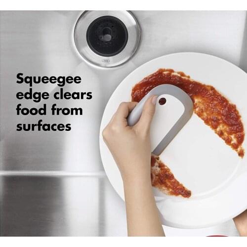 Useful Kitchen Multifunction Integrated Soft Rubber Scraper Plate Cleaning Brush Tool Organizer Kitchen Gadgets and Accessories