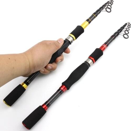 1.8m 2.1m mini Portable telescopic lure rod fast carbon Spinning Rod Children beginners Travel Pocket pen Trout Pikes fish Rod