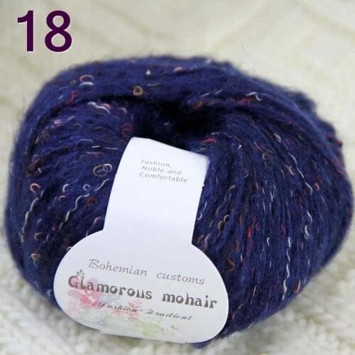 Sale 1SkeinX50gr Luxury Fluffy Soft NEW MOHAIR Shawls Hand Knit Crochet Yarn Navy blue 825-18