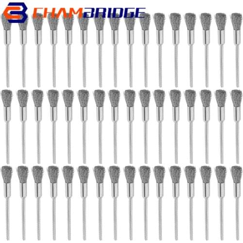 Stainless Steel Wire Wheel Cleaning End Brushes Pen Wire Brush Rust Paint Removal Bits Polishing Rotary Tools Dremel Accessories