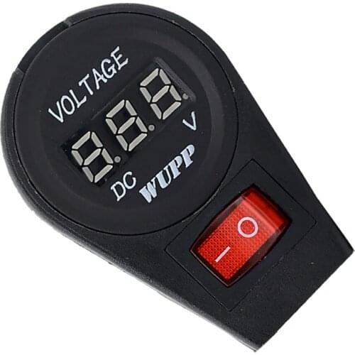Universal 12V Motorcycle Digital LED Voltmeter Voltage Meter On/Off Switch