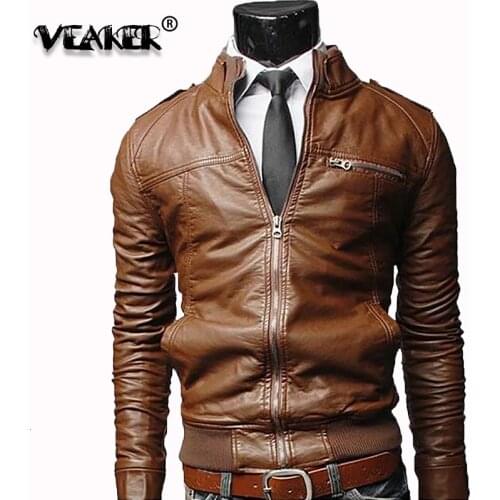 VEAKER Men's Faux Leather Jackets