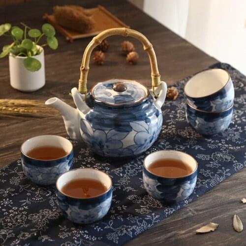 Japanese ceramic oolong puer tea ceremony teapot teacup set hand-painted porcelain kungfu tea pot cup gift box