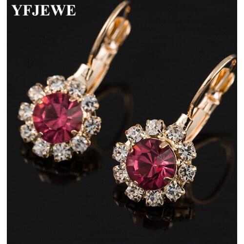 YFJEWE Fashion accessories jewelry earrings authentic earring sparkling crystal dichroic women Christmas Gift Accessories #E201