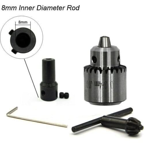Micro Motor Drill Chuck Clamping Range 0.3-4mm Taper Mounted Mini Drill Chuck With Chuck Key 3.17mm Brass Electric Motor Shaft