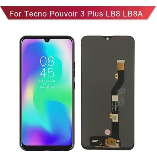 For Tecno Pouvoir 3 Plus LB8 LCD Display With Touch Screen Digitizer Glass Panel Complete Assembly Replacement