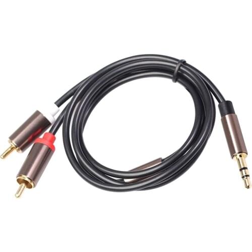 1pc 3.5mm jack Cable 2RCA Male to 3.5mm Male Audio Cable Headphone Splitter Aux Cable for Speaker Amplifier DVD VCD Player