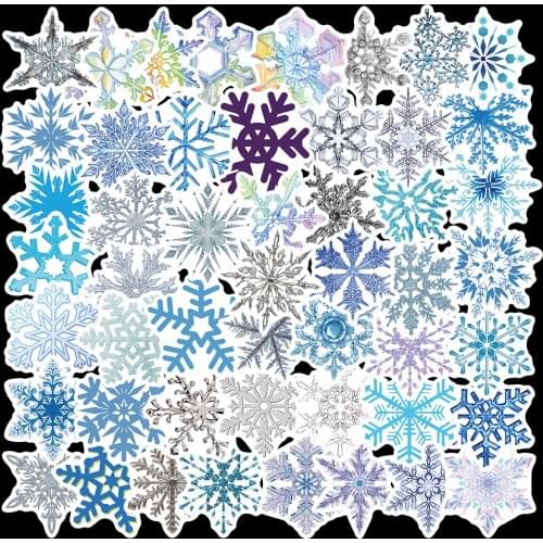 10/50PCS Waterproof Cartoon Christmas Winter Snowflake Graffiti Stickers Laptop Guitar Luggage Fridge Car Sticker Decals Kid Toy