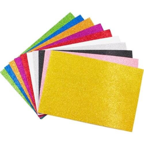 10Pcs/Pack A4 Powder Glitter EVA Foam Paper Sponge Sheet Kids DIY Crafts Wedding Party Supplies