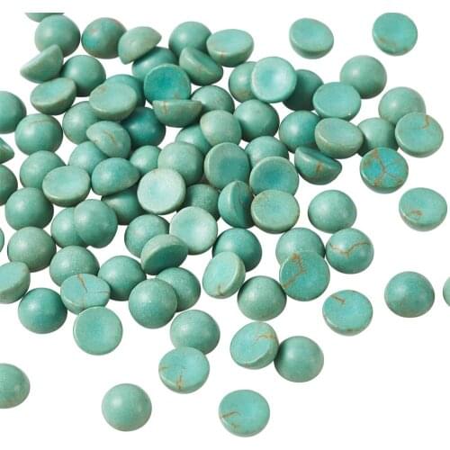 100pcs Dyed Synthetic Gemstone Cabochons Beads Half Round Half Round 4x2mm For Craft Handmade Decoration Making Jewelry Beads