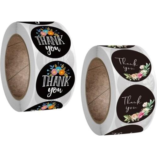 28mm Cute Flower Pattern Decoration Thank You Stickers Gift Wedding Seal Labels Kids Reward Diary Scrapbook Stationery Sticker