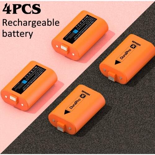 4pcs Orange Battery Pack for Xbox Series X/S/Xbox One S/X/Xbox One Wireless Controller Battery 1400mAh battery