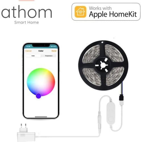 ATHOM Homekit Smart Home Siri Voice Control WIFi RGB LED Light Strip Controller 5V-24V