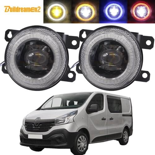 Car Fog Light Assembly LED Lens Angel Eye DRL Daytime Running Lamp 30W For Renault Trafic 2.5L L4 Diesel Turbocharged 2003-2006