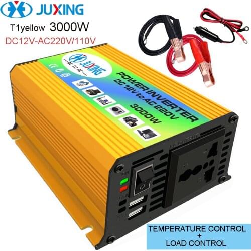 JUXING 3000W Car Power Inverter Voltage Transformer DC 12V to AC 110V/220V Converter with Dual USB Ports Use for Vehicle,Outdoor