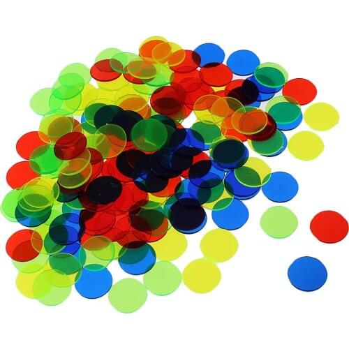 Bingo Game Chips Round and Delicate Bingo Games Accessories 5 Colors 100pc