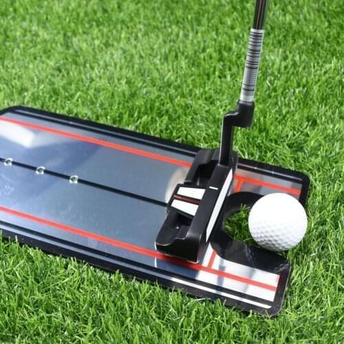 Golf Putting Alignment Mirror With Putting Cup Combo, Portable Swing Training Aids, Practice Putting Trainer With Hole Cup Set