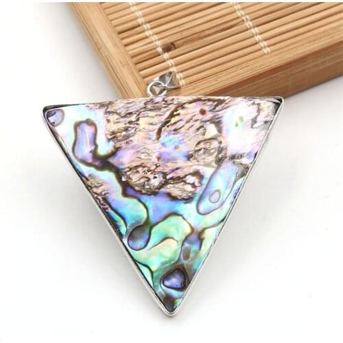 DoreenBeads Abalone Shell Pendants Zinc Alloy(Lead Nickel Safe) Silver Color Geometric Round Oval Multicolor DIY Jewelry,1PC