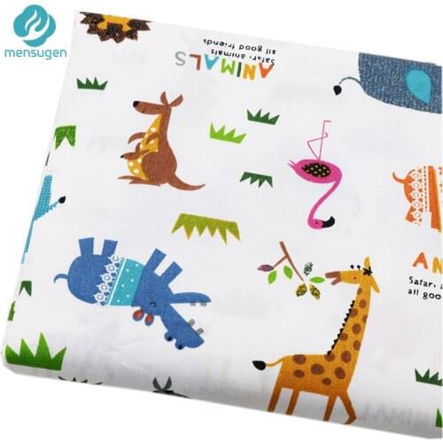 Half Meter Cartoon Animal Design Cotton Fabrics for baby Crib Bedding Sheet Cushions Pillows Cover Sewing Cloth