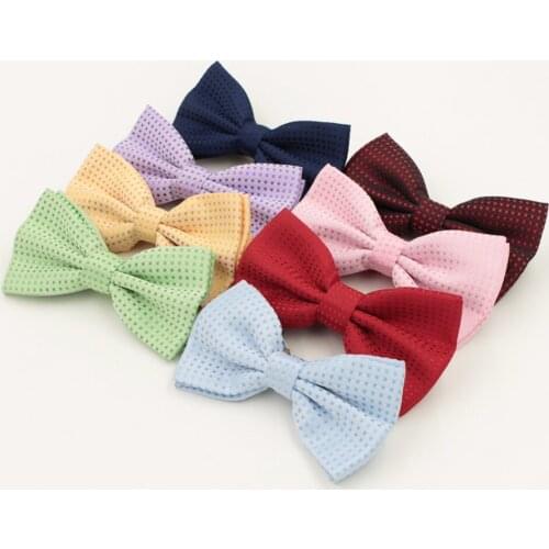 Colorful fashion bow tie for Groom men white dots bowtie popular in party wedding candy butterfly Pink Blue gravata cravat