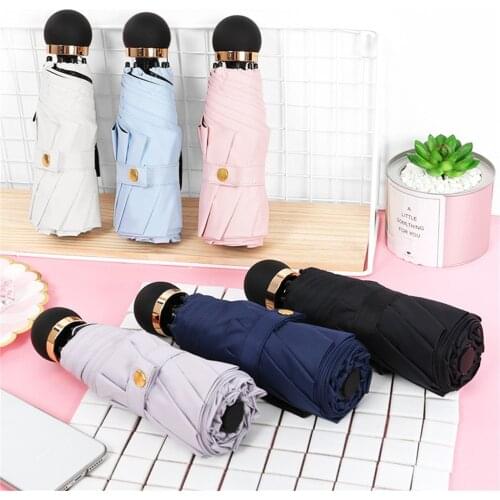 Mini Umbrella Rain Women Five Folding Sun And UV Protection Umbrella Kids Travel Parasol Windproof Pocket Clear Umbrella