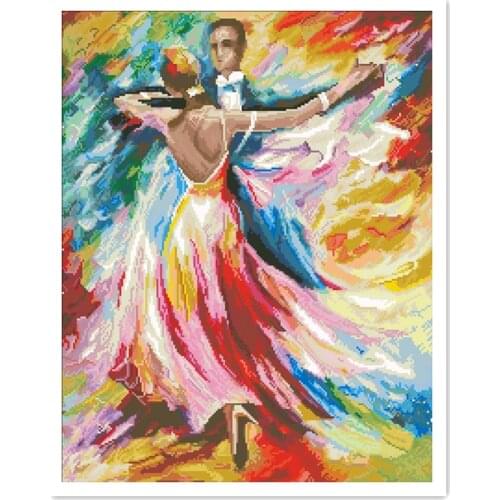 Dance of Love cross stitch lovers couple 18ct 14ct 11ct 28ct white fabric cotton thread embroidery DIY handmade needlework